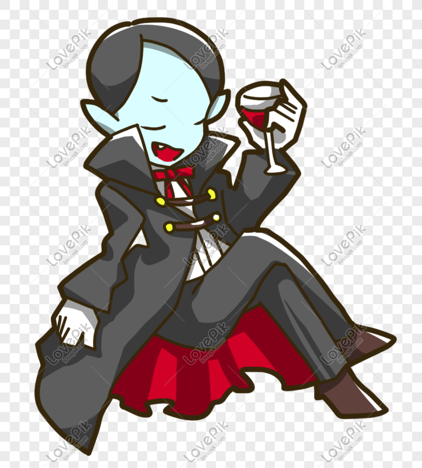 Halloween Cartoon Cute Hand Drawn Q Version Drinking Vampire PNG Picture  And Clipart Image For Free Download - Lovepik | 611377345