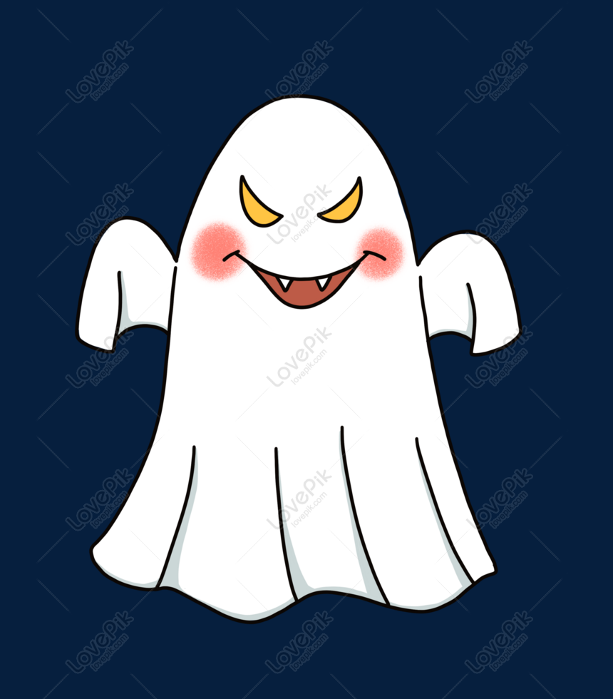 Hand Drawn Halloween Ghost Download PNG White Transparent And ...