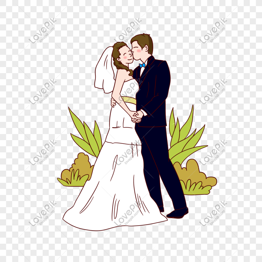 Lovepik صورة Psd 611377745 Id الرسومات بحث صور عرس زفاف قبلة العروس ناحية رسم التوضيح