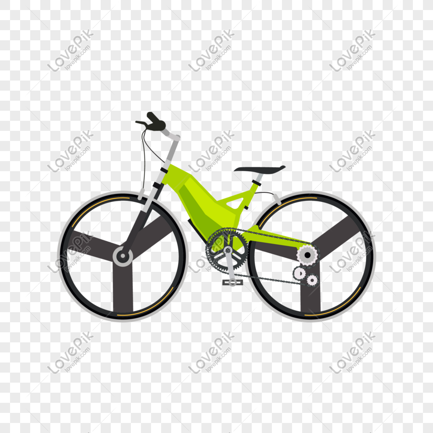 Bicicleta Verde De Dibujos Animados De Vector PNG Imágenes Gratis - Lovepik