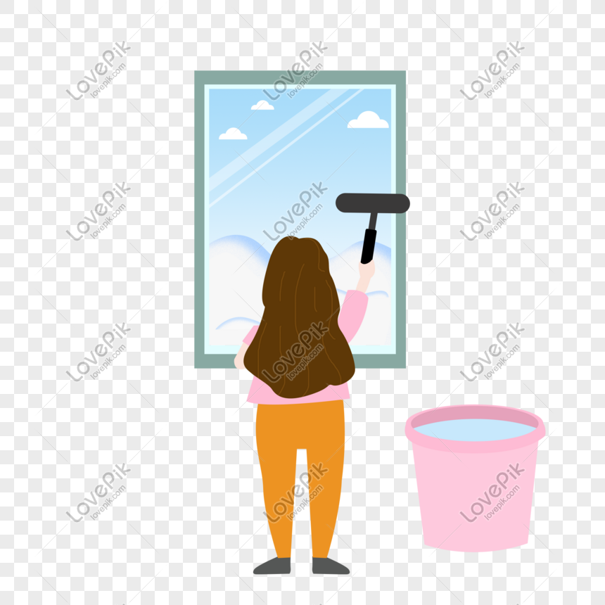 Girl Who Cleans The Window Png Images Picture Free Download Lovepik