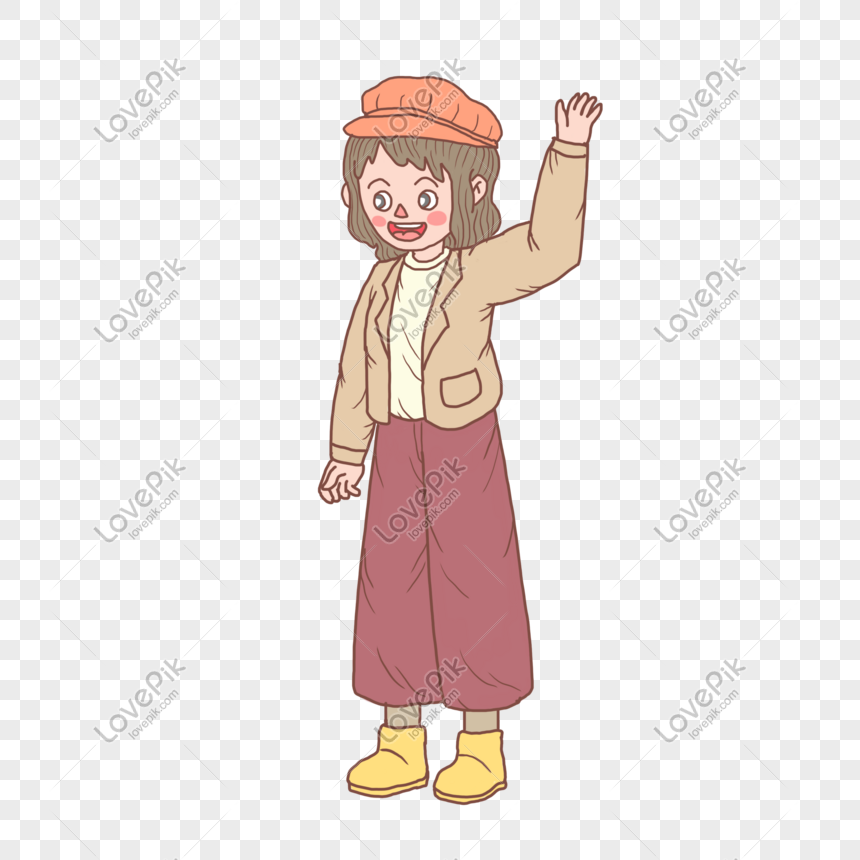 Winter Winter Hat Girl Cartoon Hand Drawn PNG Picture And Clipart Image ...