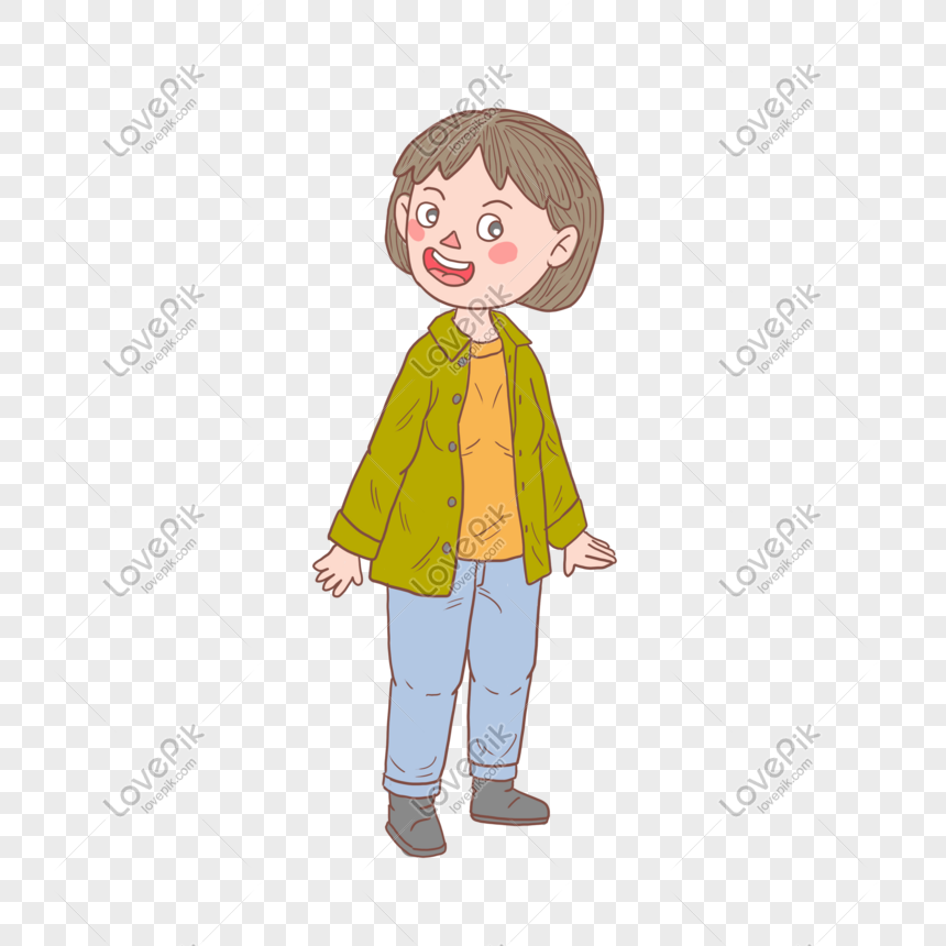 Winter Winter Happy Girl Cartoon Hand Drawn PNG Picture And Clipart ...