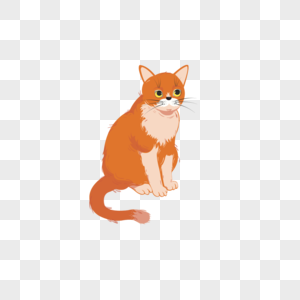 Cartoon Hand Drawn Fat Orange Cat Illustration PNG White Transparent ...