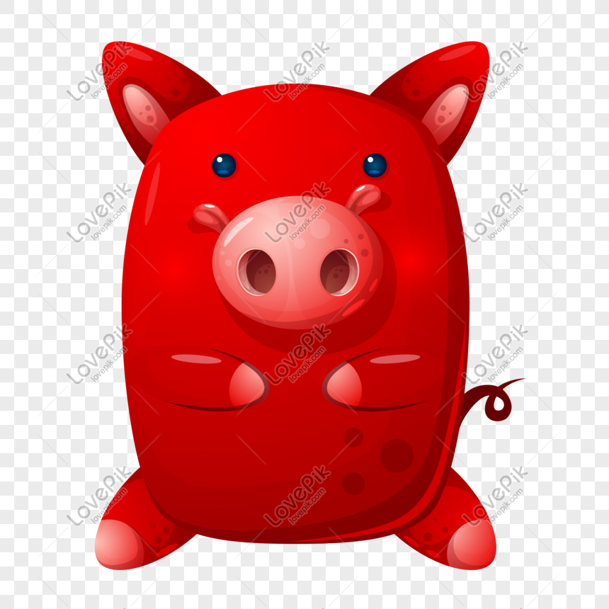 Red Pig Clipart