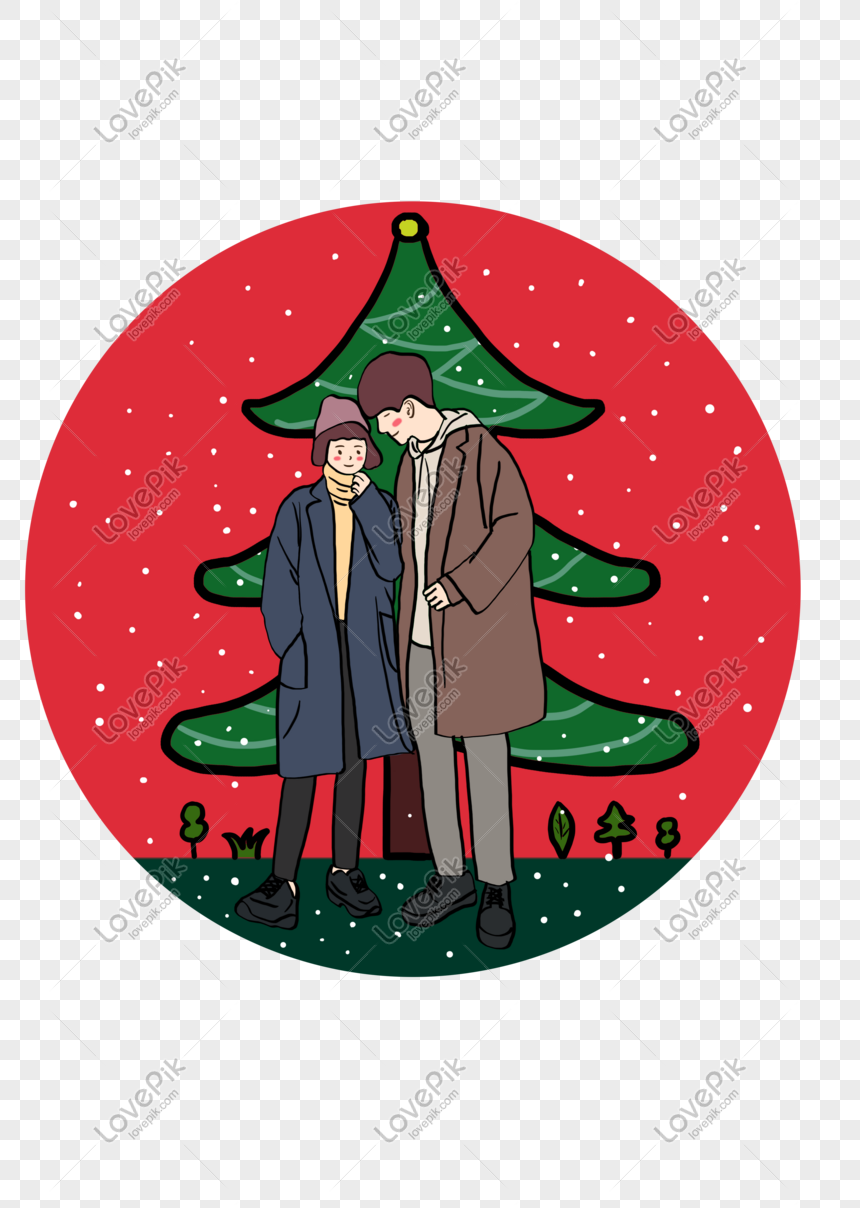 Cặp đôi dưới gốc cây thông Noel mùa đông trông quá đỗi lãng mạn. Hãy để hình ảnh này đưa bạn đến một thế giới mơ màng và ngập tràn tình yêu.