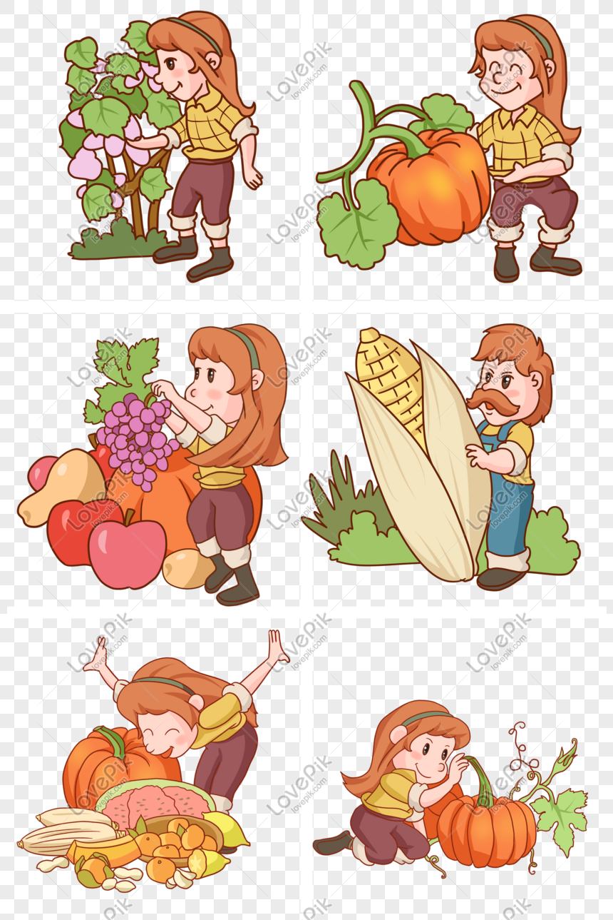Dibujos Animados Dibujados A Mano Otoño Frutas Y Verduras Protot PNG  Imágenes Gratis - Lovepik