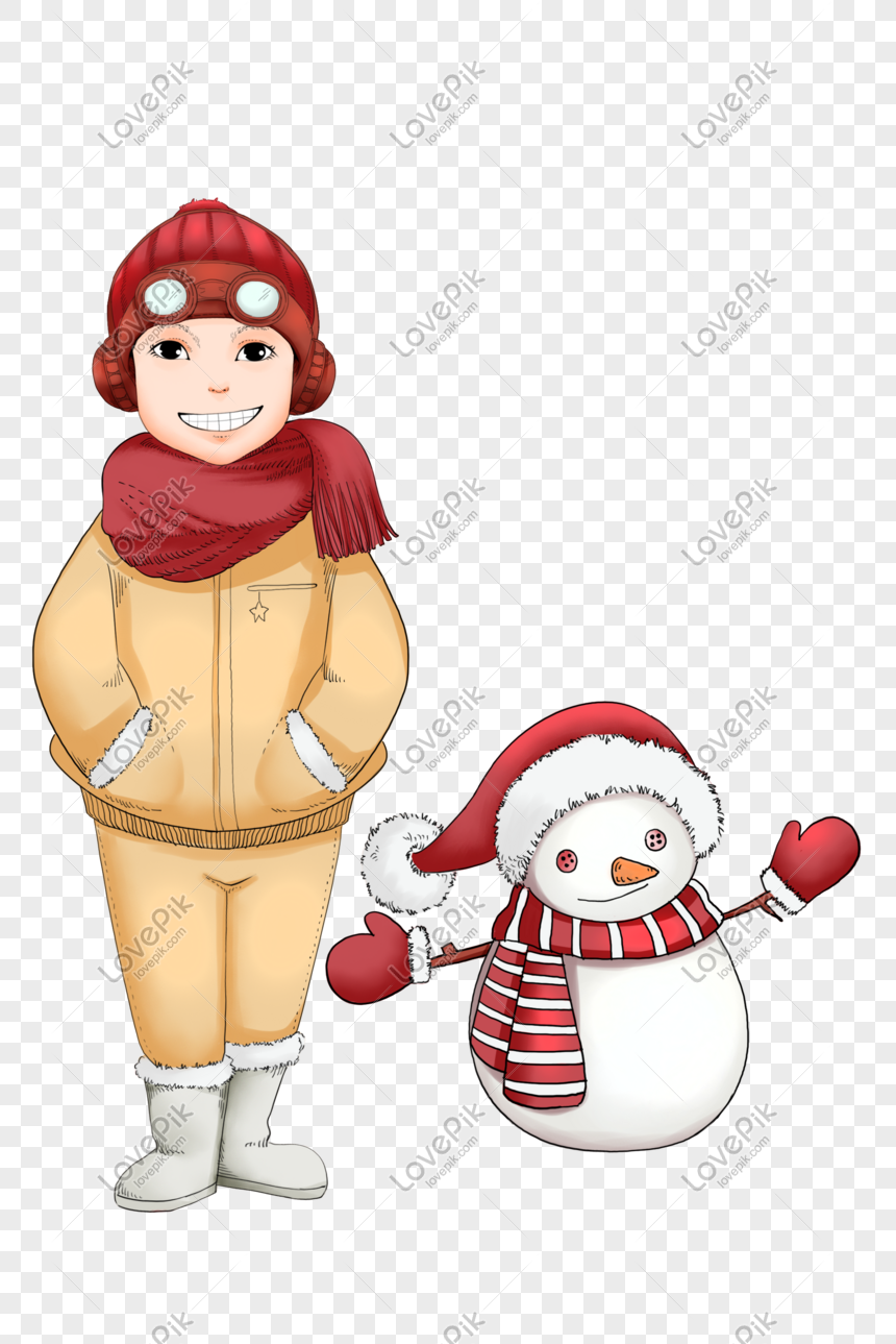 Hình ảnh Vẽ Tay Mùa đông Mặc Quần áo Mùa đông Trẻ Em Người Tuyết ...