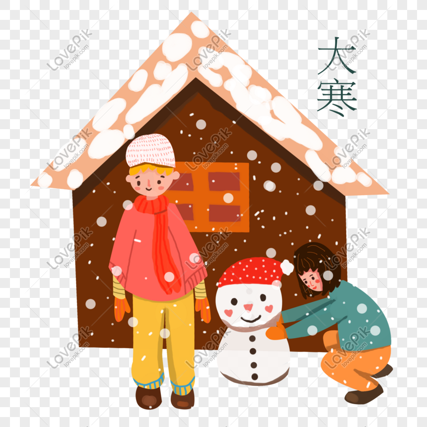 Winter Season Cartoon Illustration Big Cold Snowman Png Image Picture Free Download Lovepik Com