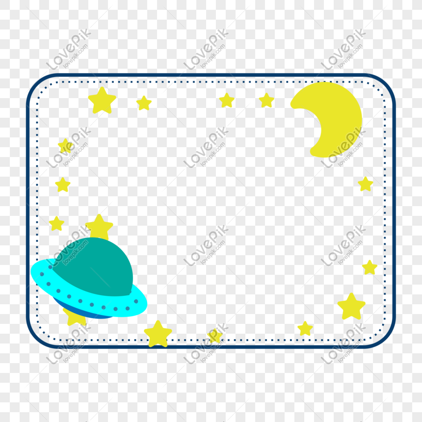 Hand Drawn Space Decorative Border PNG Free Download And Clipart Image ...