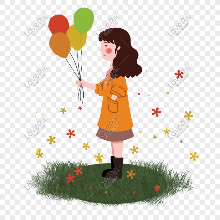 Hình ảnh Balloon Cô Gái Cartoon Cô Gái Vạch Sơn Cute Girl PNG Miễn Phí Tải  Về - Lovepik