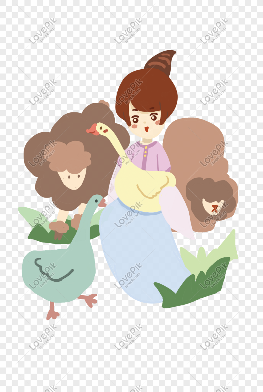 Goose Girl Hand Drawing Cartoon Character Png Material PNG Picture And  Clipart Image For Free Download - Lovepik | 611425385