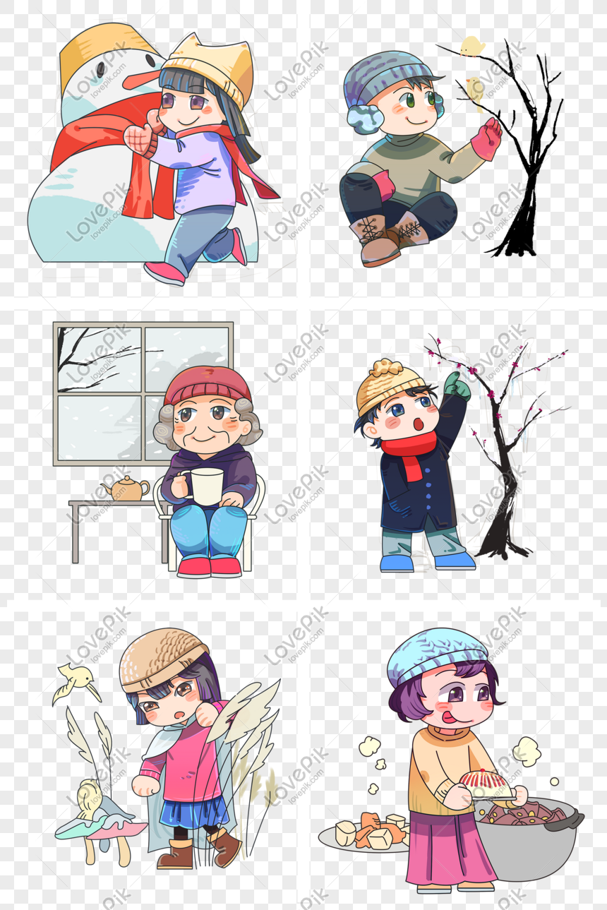 Winter Cold Weather Cartoon Character Scene Illustration PNG Free Download  And Clipart Image For Free Download - Lovepik | 611423263