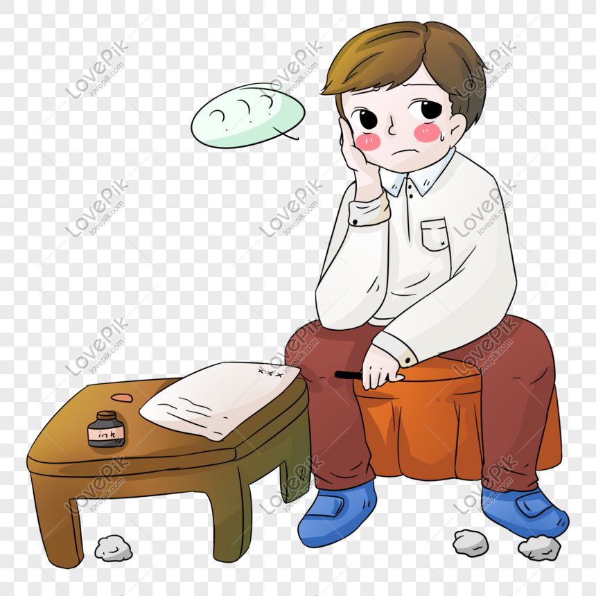 Hand Drawn Cartoon Boy Writing Letter Illustration PNG Transparent Image  And Clipart Image For Free Download - Lovepik | 611426397
