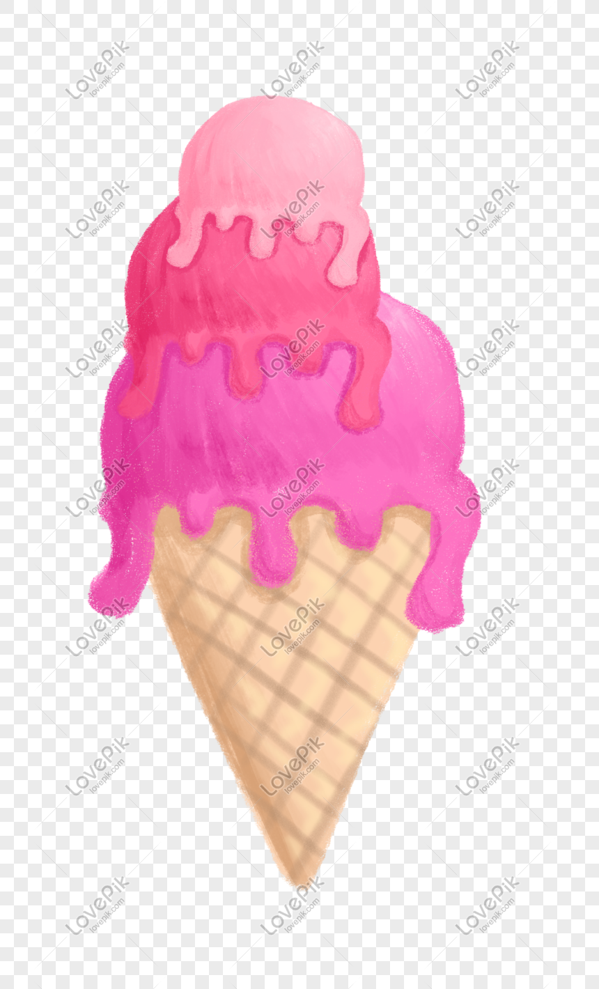 Ice Cream Melt Clipart Transparent Background, Pink Ice Cream With