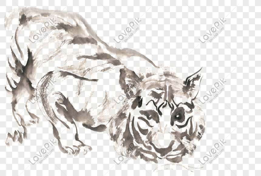 虎の水墨画pngフリー素材を入手イメージ グラフィックス Id Prf画像フォーマットpsd Jp Lovepik Com