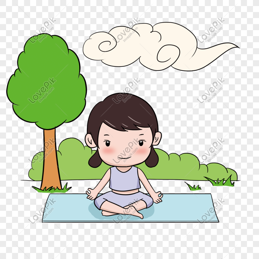Hand Drawn Cartoon Yoga Cute Girl PNG Picture And Clipart Image For Free  Download - Lovepik | 611436015