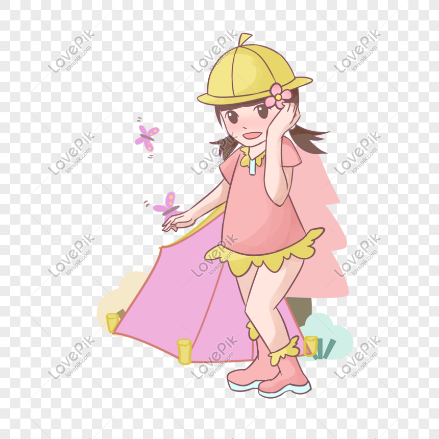 Cartoon tourist girl character illustration, Cartoon, travel, play png image free download