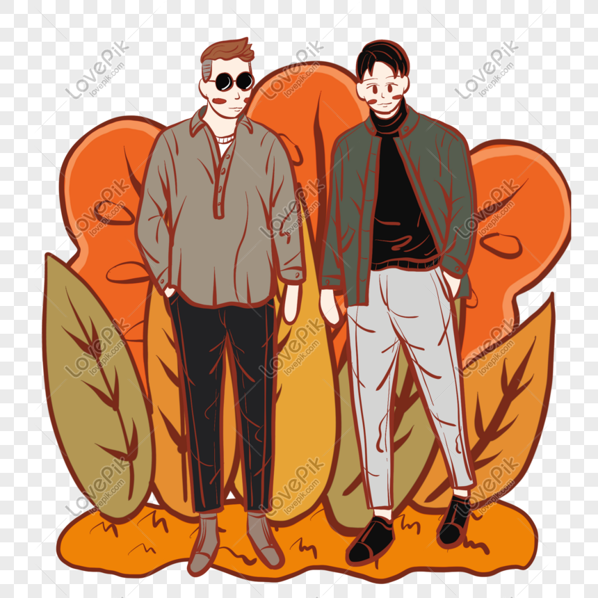 Hand Painted Fashion Literary Hipster Male Youth Cartoon Small I Png Image Psd File Free Download Lovepik 611441118