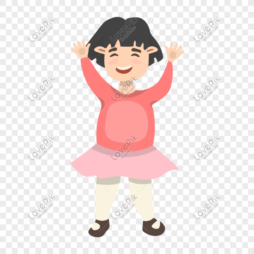 Winter Cute Happy Girl Free Buckle Material PNG Transparent Image And ...