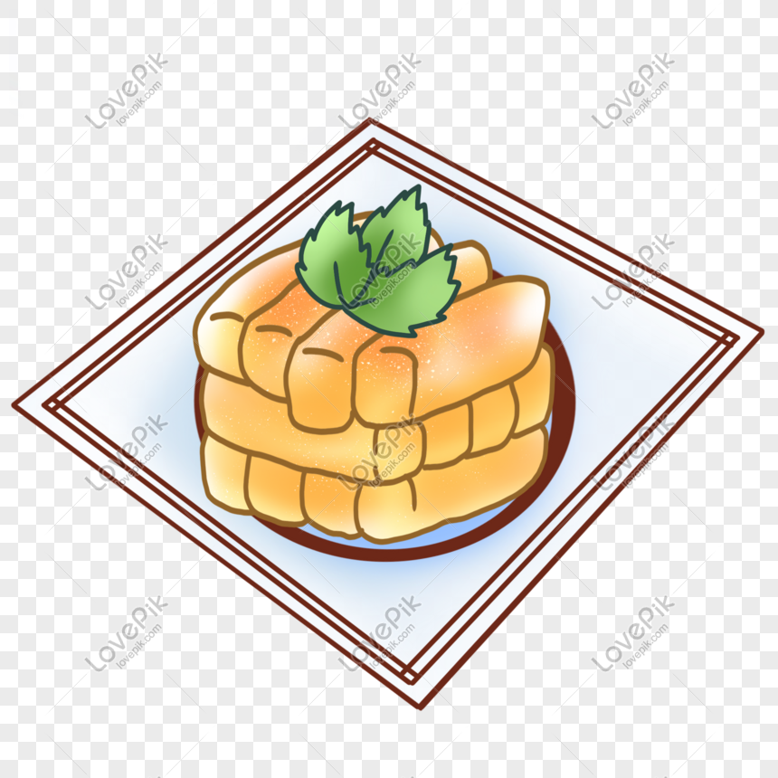 Hand Drawn Delicious Fried Egg Puff Roll Illustration PNG Image Free ...
