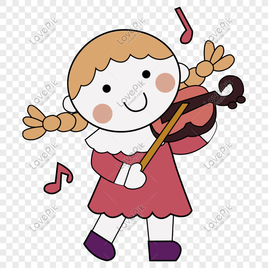 Cartoon Vector Children Drawing Girl Playing Violin PNG Picture And Clipart  Image For Free Download - Lovepik | 611445215