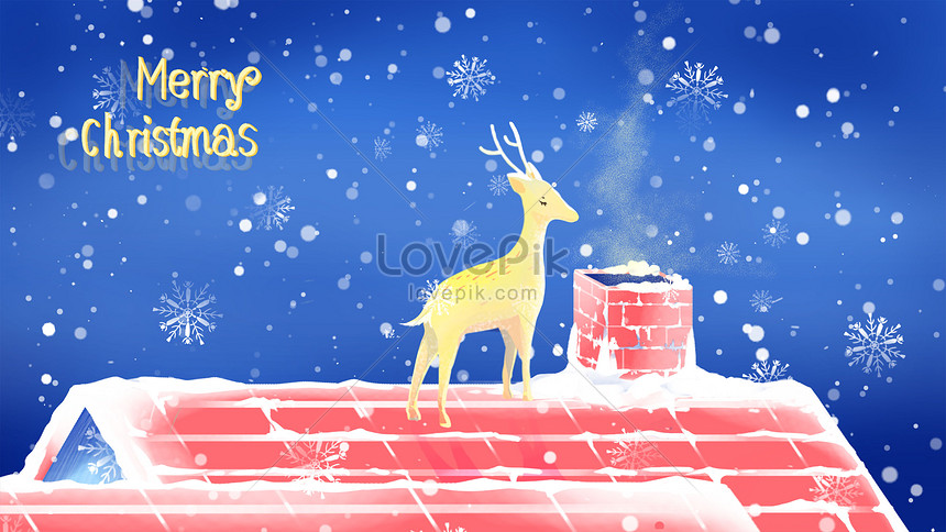 クリスマスの海外休日青赤の美しい漫画イラストイメージ 図 Id Prf画像フォーマットjpg Jp Lovepik Com