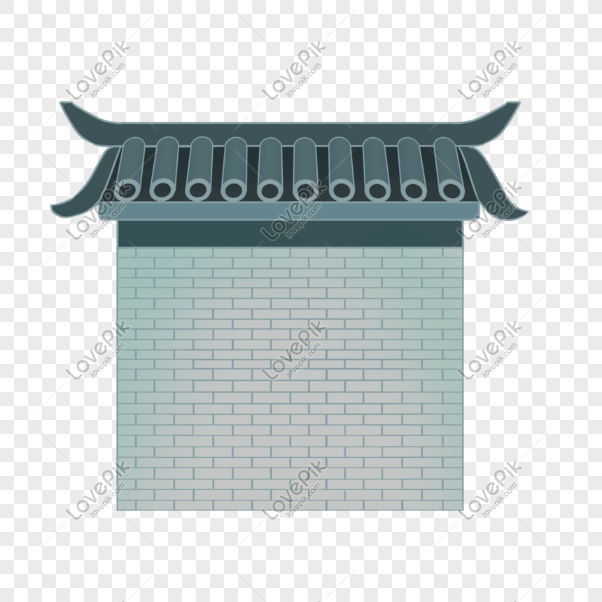 Hand Drawn Chinese Style Building Eaves Illustration, Hand-painted ...