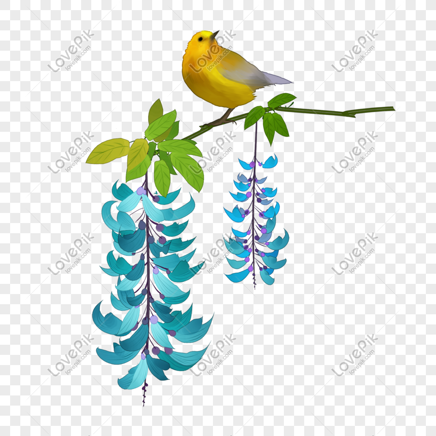 Flor De Estilo Chino Azul Esmeralda Verde Amarillo Pájaro Decora PNG  Imágenes Gratis - Lovepik