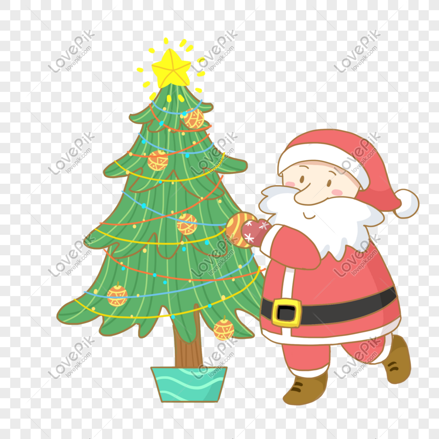 Material Clipart Hd PNG, Christmas Material, Christmas Tree, Santa Claus,  Christmas PNG Image For Free Download