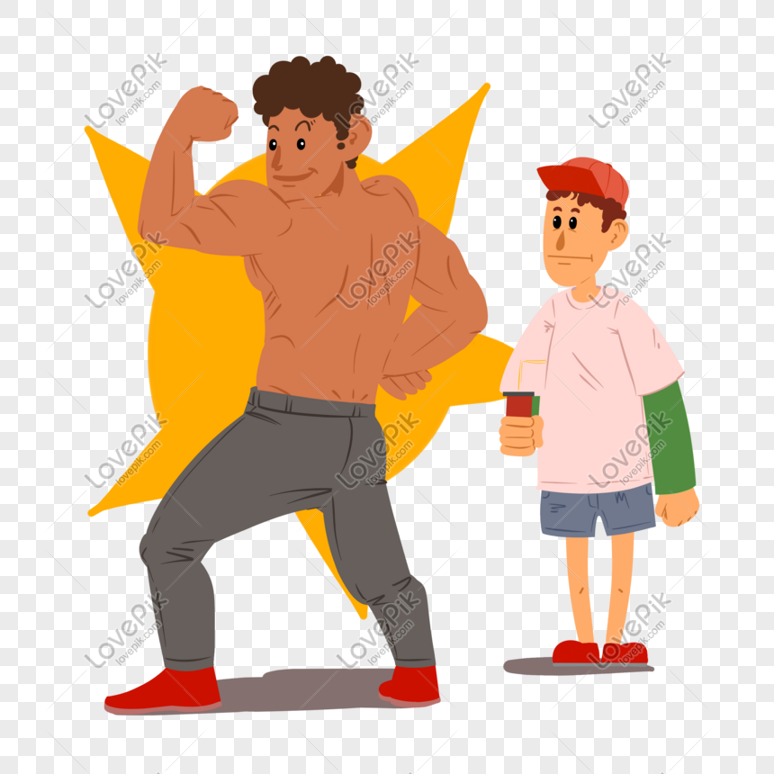 Hand Drawn Cartoon Bodybuilder Illustration PNG Transparent Background And  Clipart Image For Free Download - Lovepik | 611450960