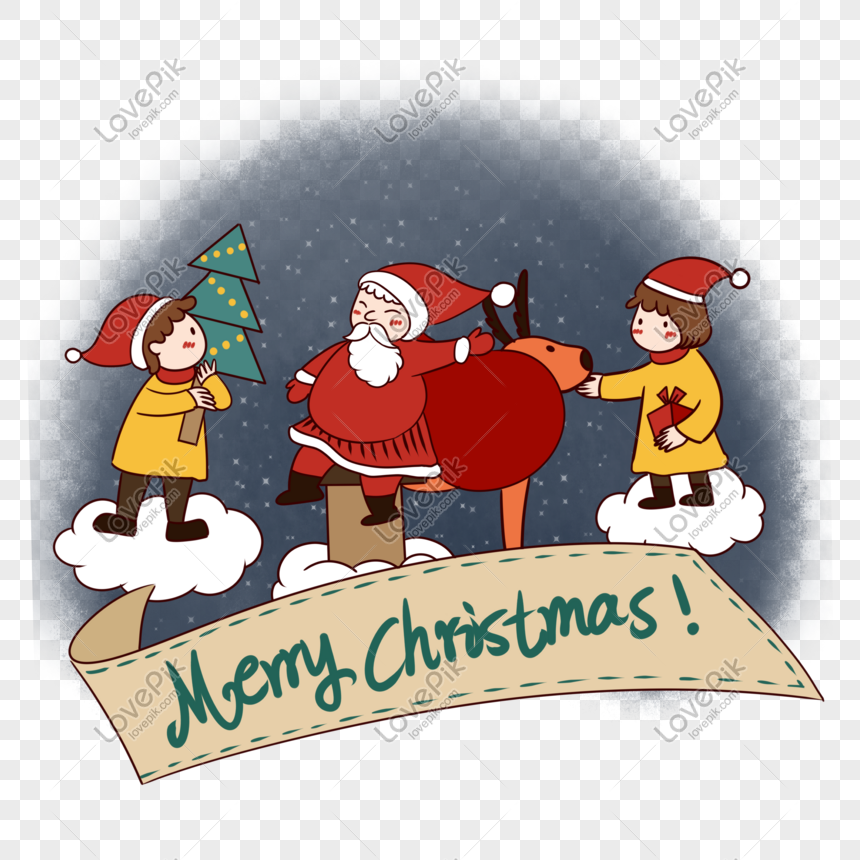 Hình ảnh Vẽ Tay Hoạt Hình Giáng Sinh Dễ Thương Santa Claus Với Trẻ Nhỏ PNG  Miễn Phí Tải Về - Lovepik