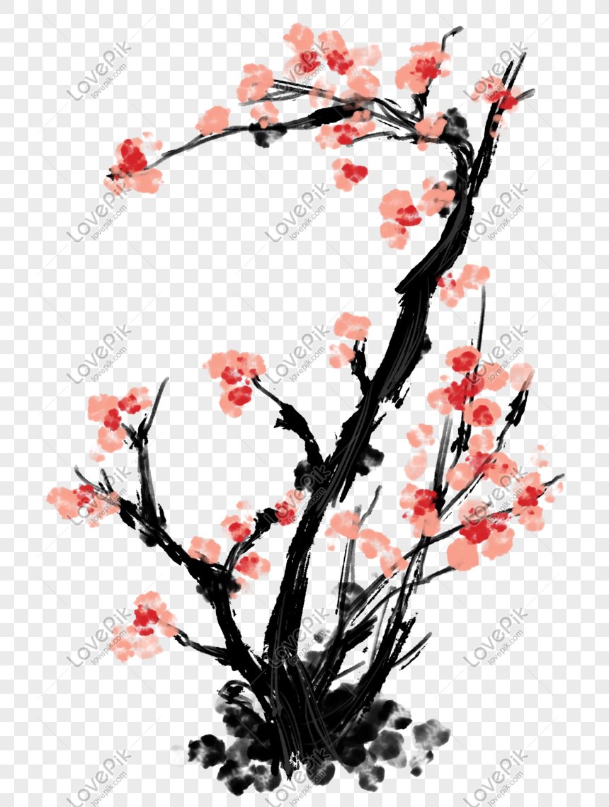 手描き梅の花の枝のイラストイメージ グラフィックス Id 611453069 Prf