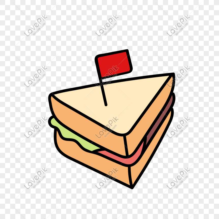 Vector Hand Drawn Cute Sandwich PNG Transparent Image And Clipart ...