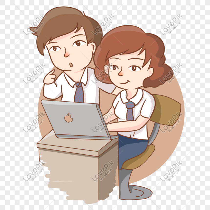 cartoon work with a partner