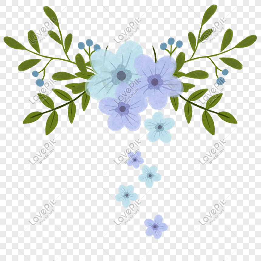 Fantasy Purple Blue Fresh And Elegant Purple Floral Buckle Png Png Image Psd File Free Download Lovepik 611468801