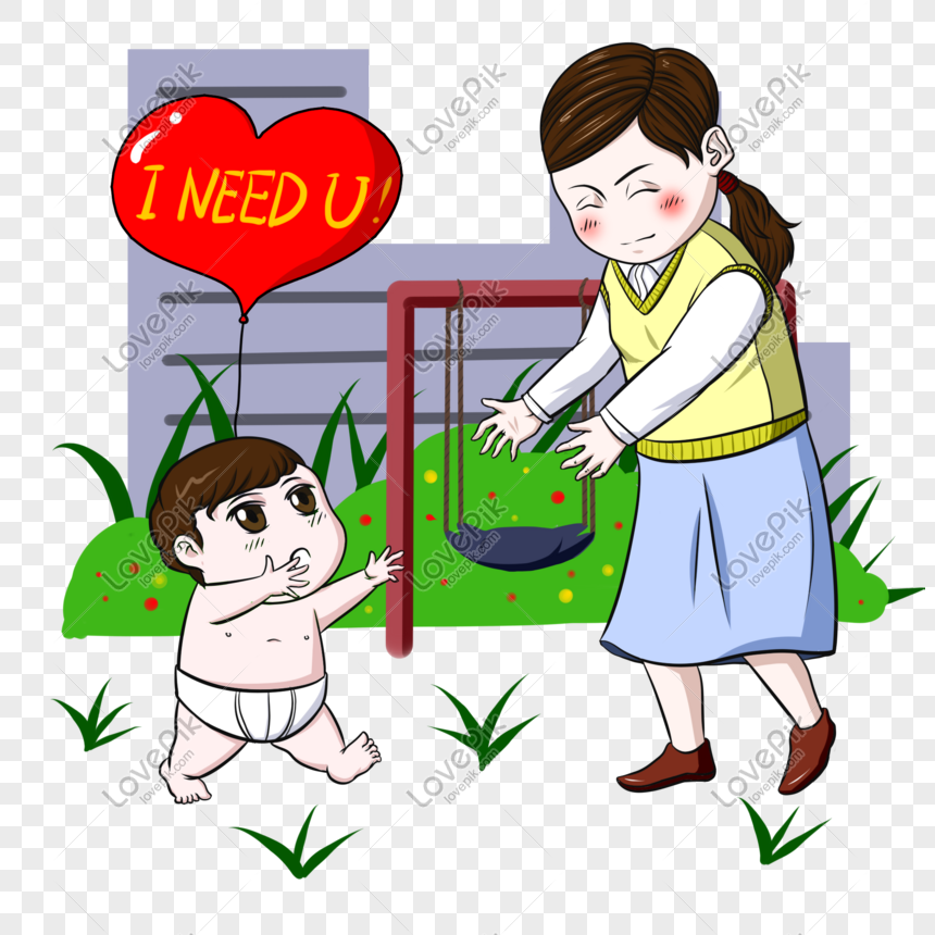 Hand Drawn Cartoon Mother And Baby Characters Illustration PNG Image Free  Download And Clipart Image For Free Download - Lovepik | 611453761