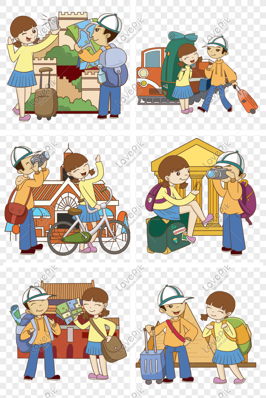 Cartoon Hand Drawn Creative Travel Illustration PNG White Transparent And  Clipart Image For Free Download - Lovepik | 611454232