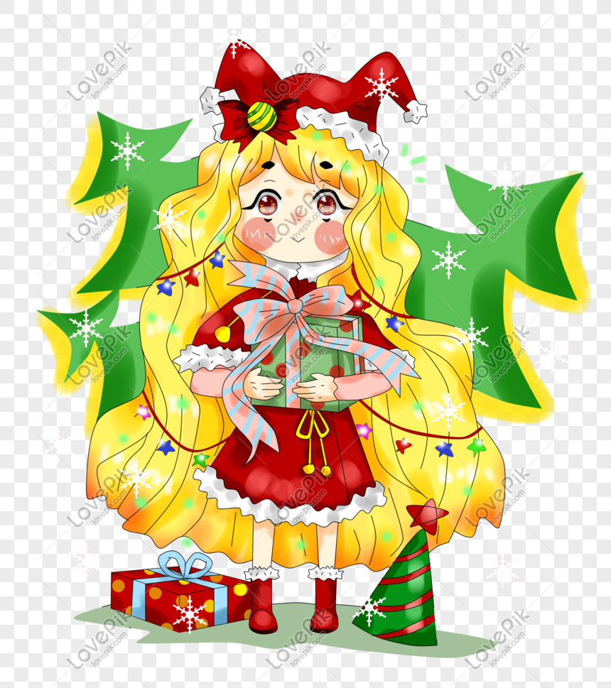 Hình ảnh Anime Vẽ Tay Dày Nguyên Bản Vẽ Cô Gái Xinh đẹp Giáng Sinh ...