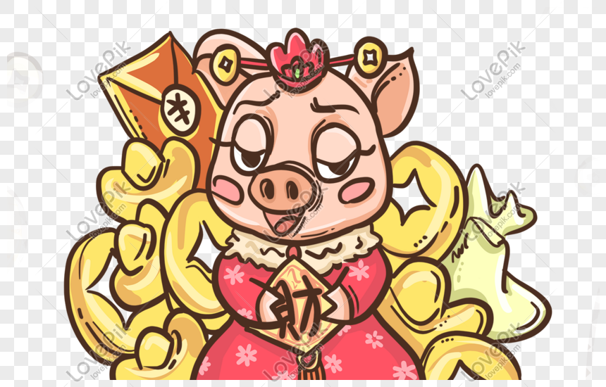 2019 Year Of The Pig New Year Theme Illustration PNG Transparent