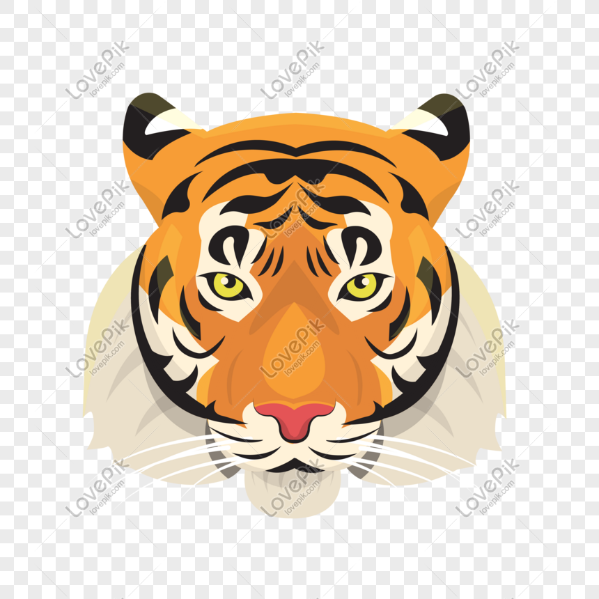 Minimalistic Cartoon Hand Drawn Tiger Head PNG Picture And Clipart Image  For Free Download - Lovepik | 611464105