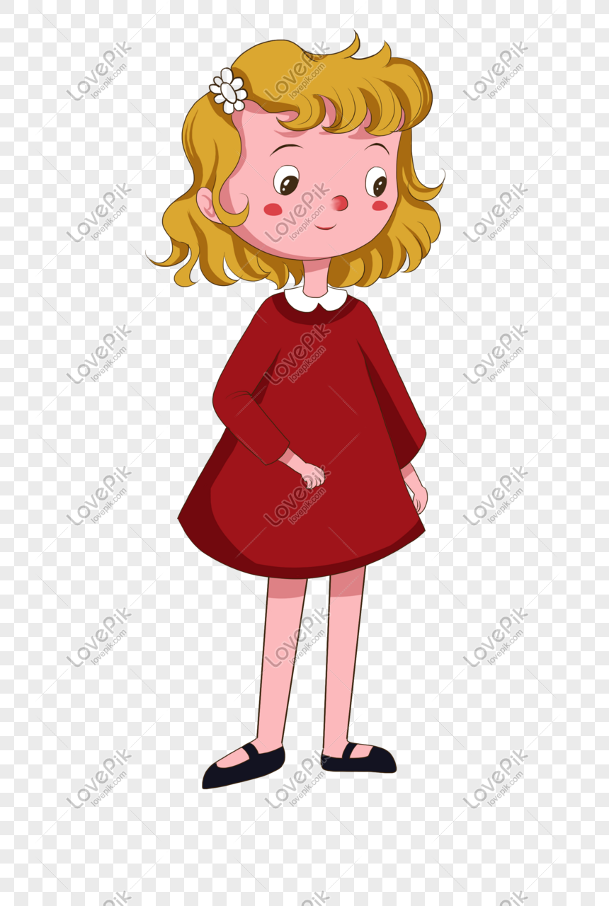Red Sister Cartoon Hand Drawn Pretty Red Girl PNG Transparent Background  And Clipart Image For Free Download - Lovepik | 611468110