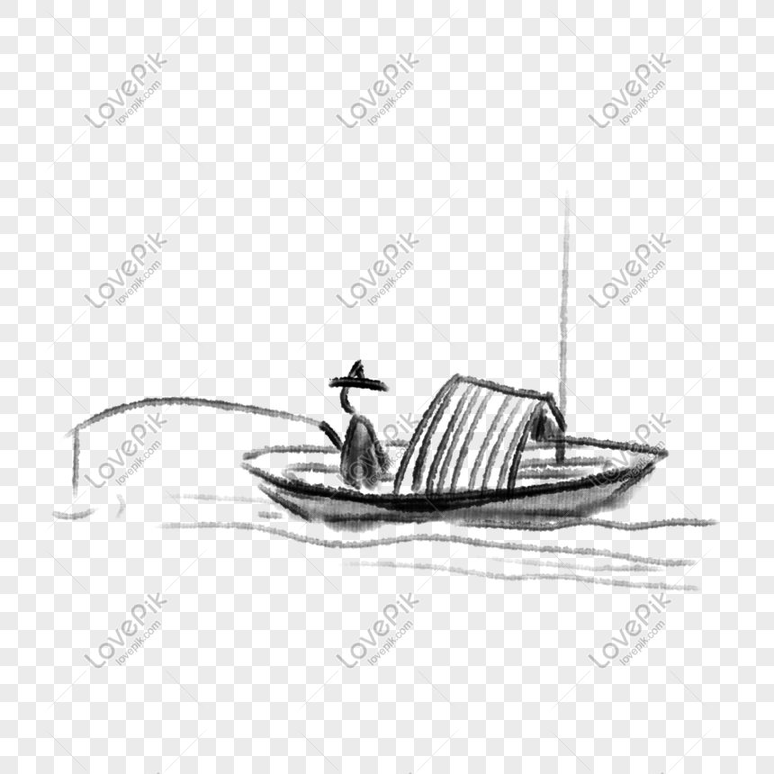 tinta gaya cina tongkat tinta perahu nelayan png grafik gambar unduh gratis lovepik tinta gaya cina tongkat tinta perahu
