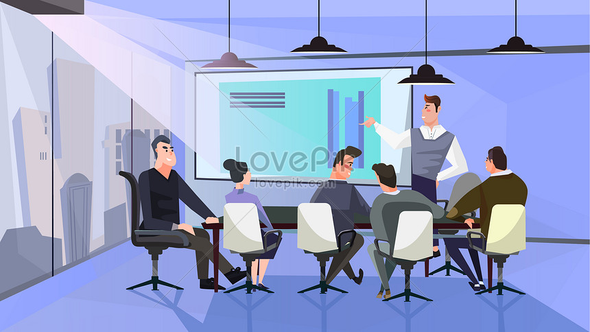 Cartoon business meeting meeting speech office workplace illustr  illustration image_picture free download 