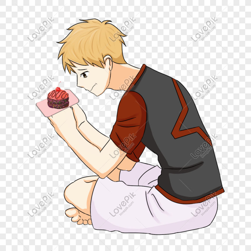 Niño Comiendo Pastel Delicioso Pastelito Hombre Guapo Sentado PNG Imágenes  Gratis - Lovepik