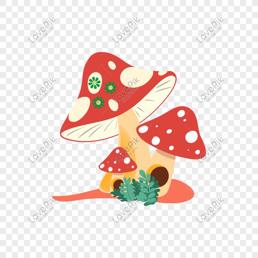 Vector Hand Drawn Cartoon Mushrooms PNG Picture And Clipart Image ...