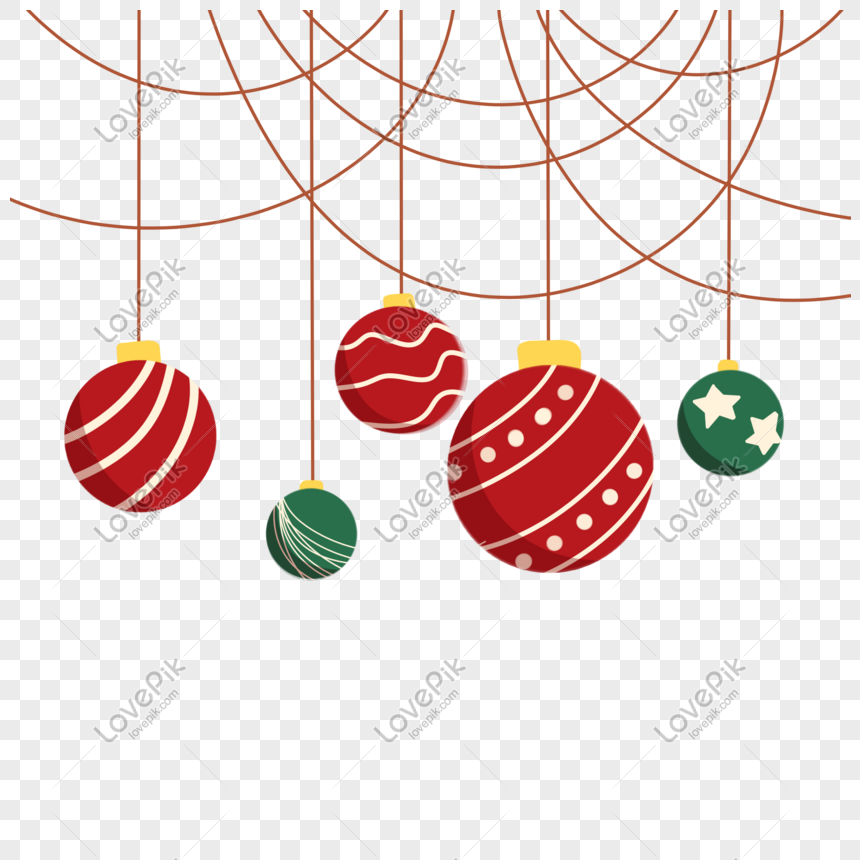Christmas Ball Ornaments Hand Drawn Illustration PNG Transparent ...
