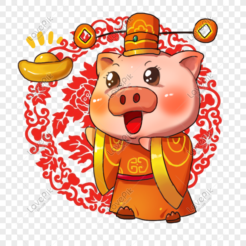 happy pig gets big red envelope png image picture free download 611469903 lovepik com lovepik