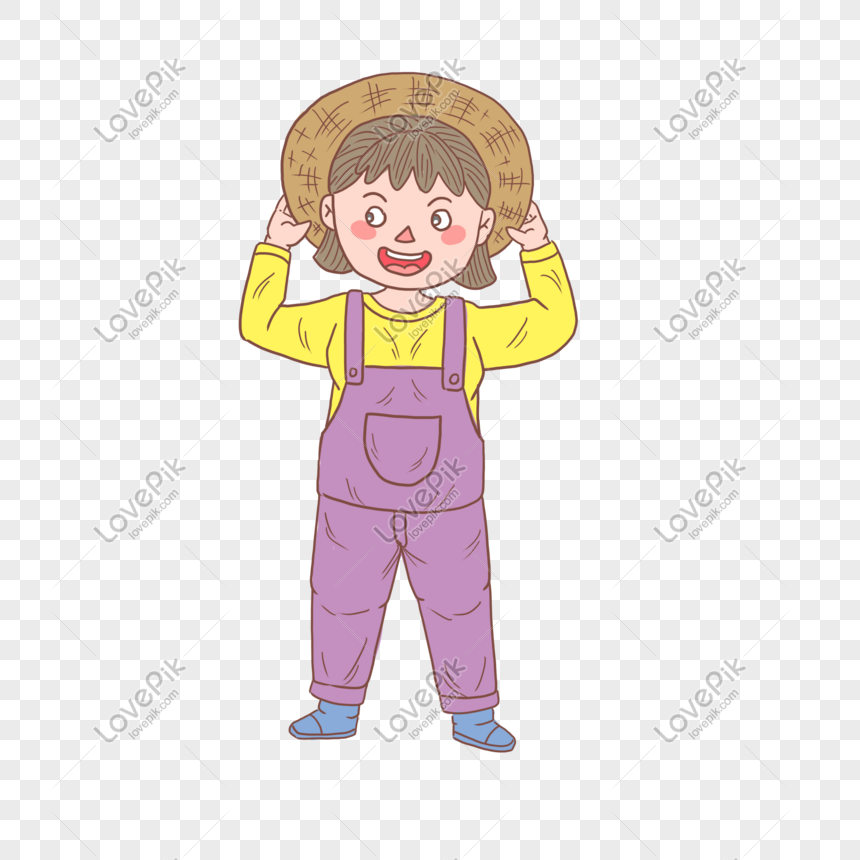 Moe dos desenhos animados, uma garota com um chapéu, pintado, moda