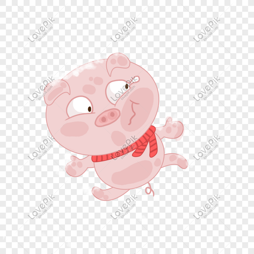 かわいい豚の赤い襟手描きイラストpsdイメージ グラフィックス Id Prf画像フォーマットpsd Jp Lovepik Com